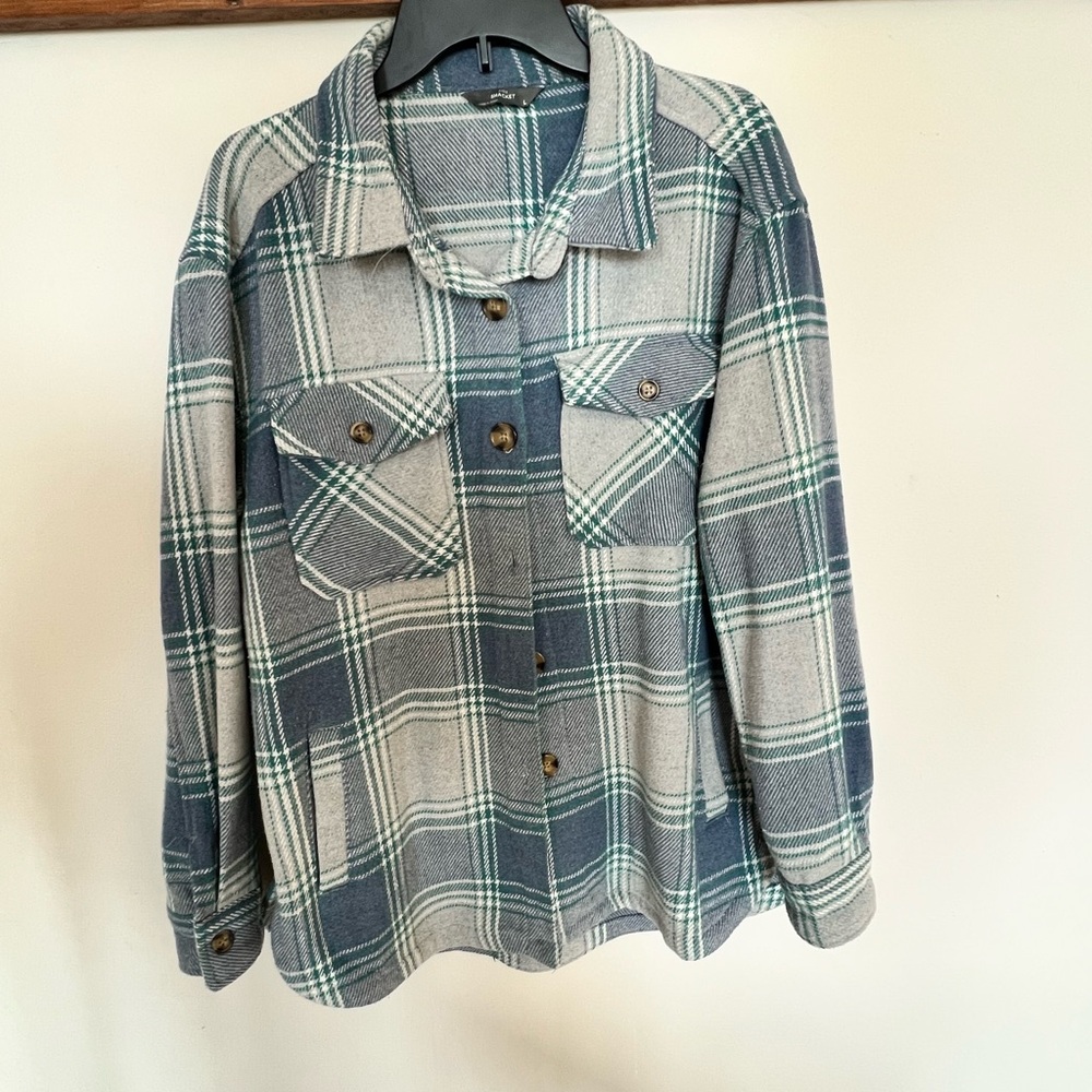 Plaid Women's Jacket in Gray and Green